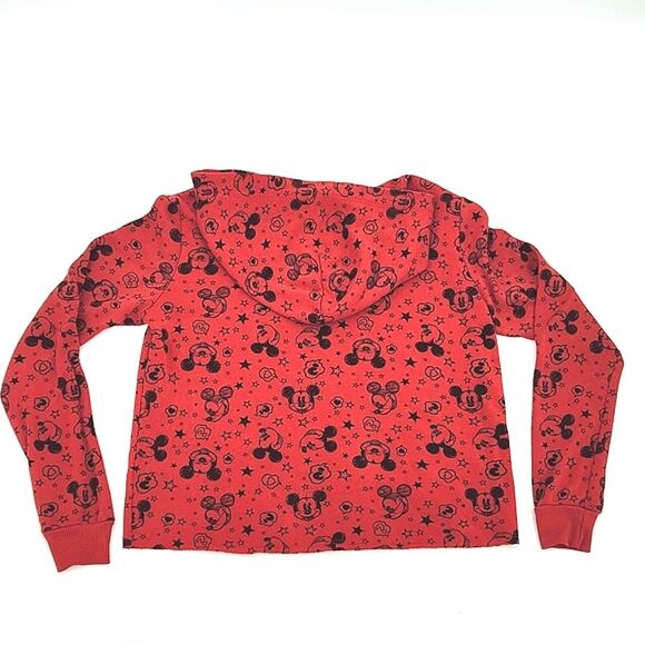 Disney Pullover Hoodie Womens Medium Mickey Mouse All Over Print Kidcore Cartoon - Picture 2 of 7